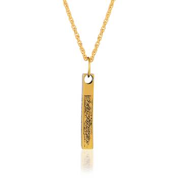 dzine trendz brass antique goldplated pendant with chain 1