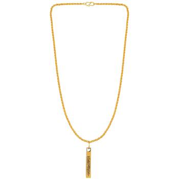 dzine trendz brass antique goldplated pendant with chain 2