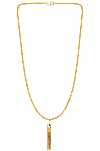 dzine trendz brass antique goldplated pendant with chain