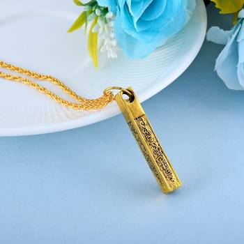 dzine trendz brass antique goldplated pendant with chain 5