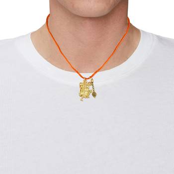 Brass goldplated hanuman with gada pendant hindu temple jewellery 4