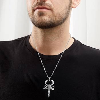 brass dual colour scorpion bicchu design fashion pendant with chain for men women boys 4