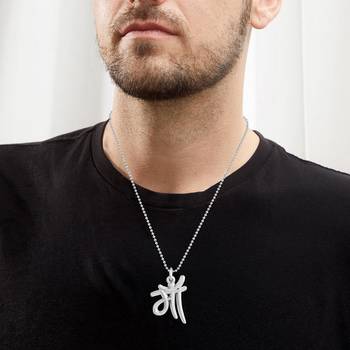 Stainless steel maa pendant withn chain fashion jewellery for men and women 4