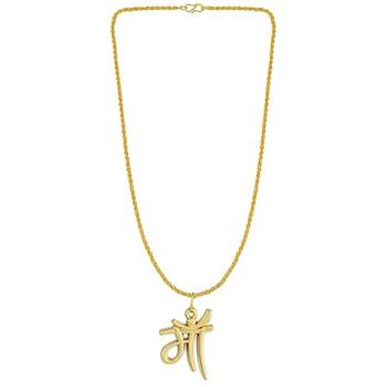 brass goldplated maa pendant withn chain fashion jewellery for men and women 2