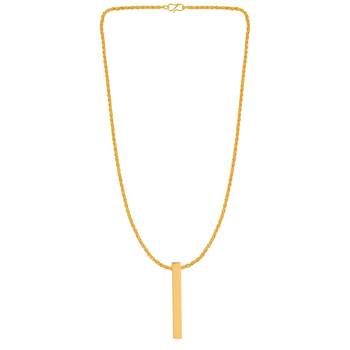 Brass gold & silverplated bar shape combo fashion jewellery pendants with chain for men women 3