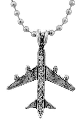 Stainless steel silver plated aeroplane design high flyer fashion jewellery pendant with chain men women
