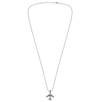 Stainless steel silver plated aeroplane design high flyer fashion jewellery pendant with chain men women 3