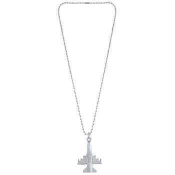 Stainless steel silver plated aeroplane design high flyer fashion jewellery pendant with chain men women 4