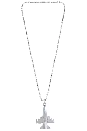 Stainless steel silver plated aeroplane design high flyer fashion jewellery pendant with chain men women