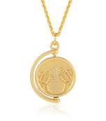 Brass goldplated rupee coin fashion pendant with chain for men and women