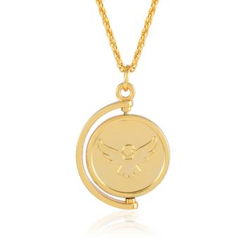 Brass goldplated rupee coin fashion pendant with chain for men and women 2