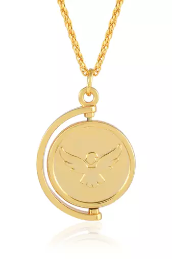 Brass goldplated rupee coin fashion pendant with chain for men and women