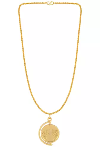 Brass goldplated rupee coin fashion pendant with chain for men and women