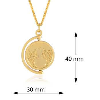 Brass goldplated rupee coin fashion pendant with chain for men and women 4