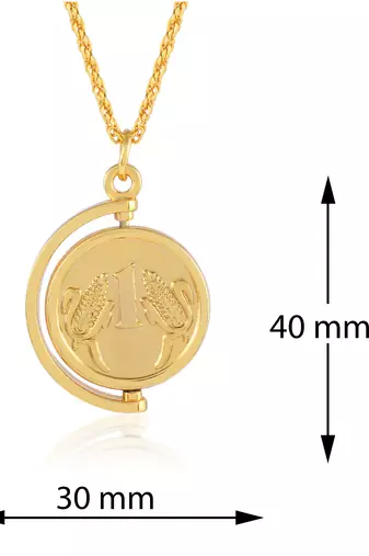 Brass goldplated rupee coin fashion pendant with chain for men and women