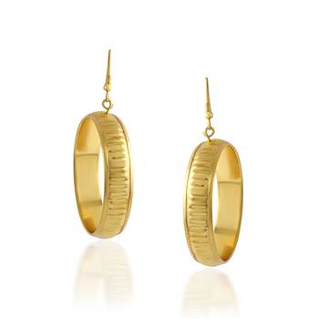 Goldplated alloy hoop fashion earrings for women 2
