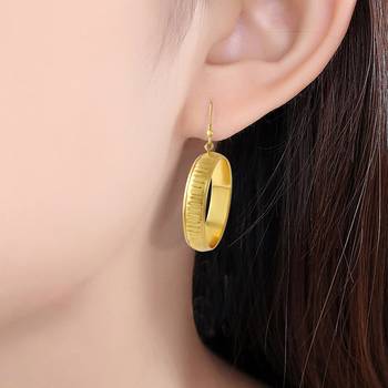 Goldplated alloy hoop fashion earrings for women 4