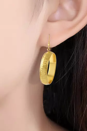 Goldplated alloy hoop fashion earrings for women