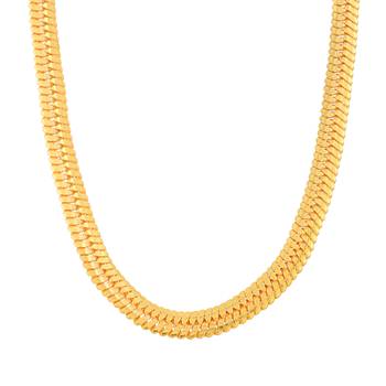 brass micron goldplated 22 inch simple sober jewellery chain for men and women 1