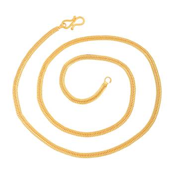 brass micron goldplated 22 inch simple sober jewellery chain for men and women 2