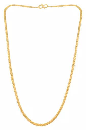 brass micron goldplated 22 inch simple sober jewellery chain for men and women
