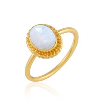 Brass goldplated moonstone fashion finger ring for women 1