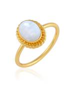 Brass goldplated moonstone fashion finger ring for women