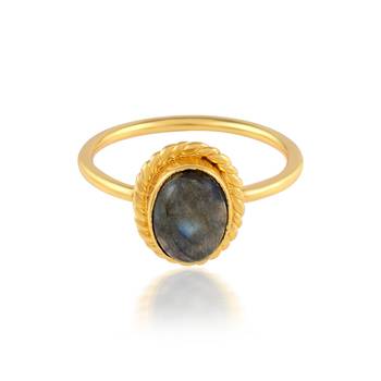 Brass goldplated cat"s eye lehsuniya fashion finger ring for women 2