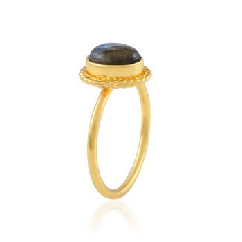 Brass goldplated cat"s eye lehsuniya fashion finger ring for women 3