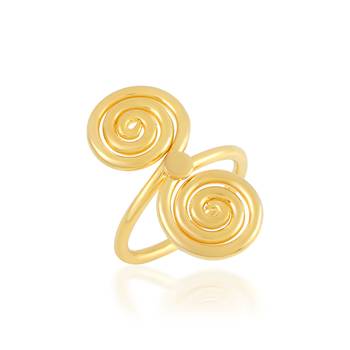 Brass goldplated spiral fashion jewellery finger ring for women 1