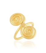 Brass goldplated spiral fashion jewellery finger ring for women