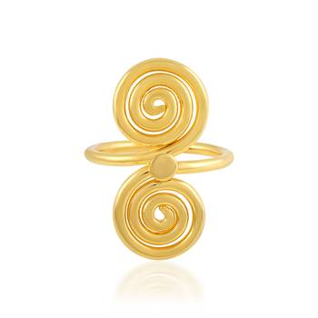Brass goldplated spiral fashion jewellery finger ring for women 2