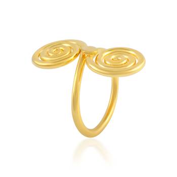 Brass goldplated spiral fashion jewellery finger ring for women 3