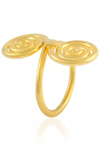Brass goldplated spiral fashion jewellery finger ring for women