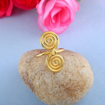 Brass goldplated spiral fashion jewellery finger ring for women 5