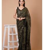 Georgette Designer Embllished Sequins Saree