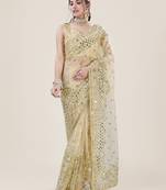 Premium Net Gold Sequins & Embroidery Designer Party Wear Saree