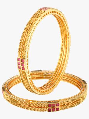 Women set of 4 24ct gold-plated handcrafted bangles 1