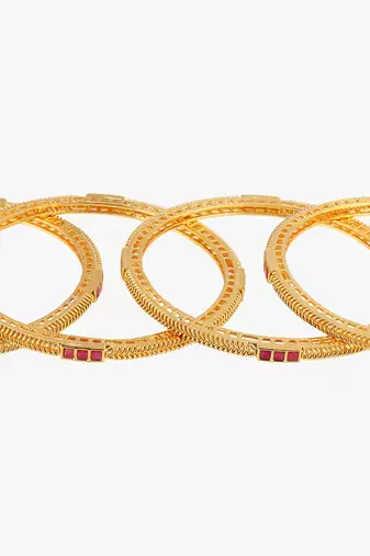 Women set of 4 24ct gold-plated handcrafted bangles