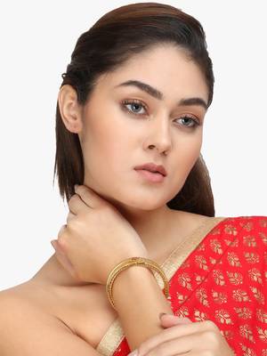 Women set of 4 24ct gold-plated handcrafted bangles 4