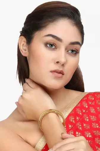 Women set of 4 24ct gold-plated handcrafted bangles