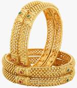 Women set of 4 24k gold-plated embellished designer bangles