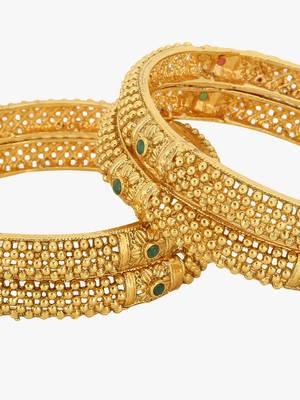 Women set of 4 24k gold-plated embellished designer bangles 3