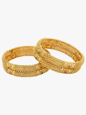 Women set of 4 24k gold-plated embellished designer bangles 4