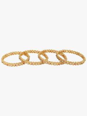 Women set of 4 24k gold-plated embellished designer bangles 3