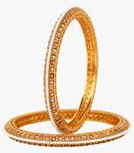 Women set of two 24ct copper gold-plated handcrafted stone-studded bangle