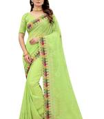 Pista heavy resham and sequins embroidery work georgette party wear with blouse