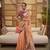 Kimisha women's peach organza woven saree with unstitched blouse piece
