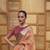 Kimisha women's peach organza woven saree with unstitched blouse piece