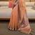 Kimisha women's peach organza woven saree with unstitched blouse piece